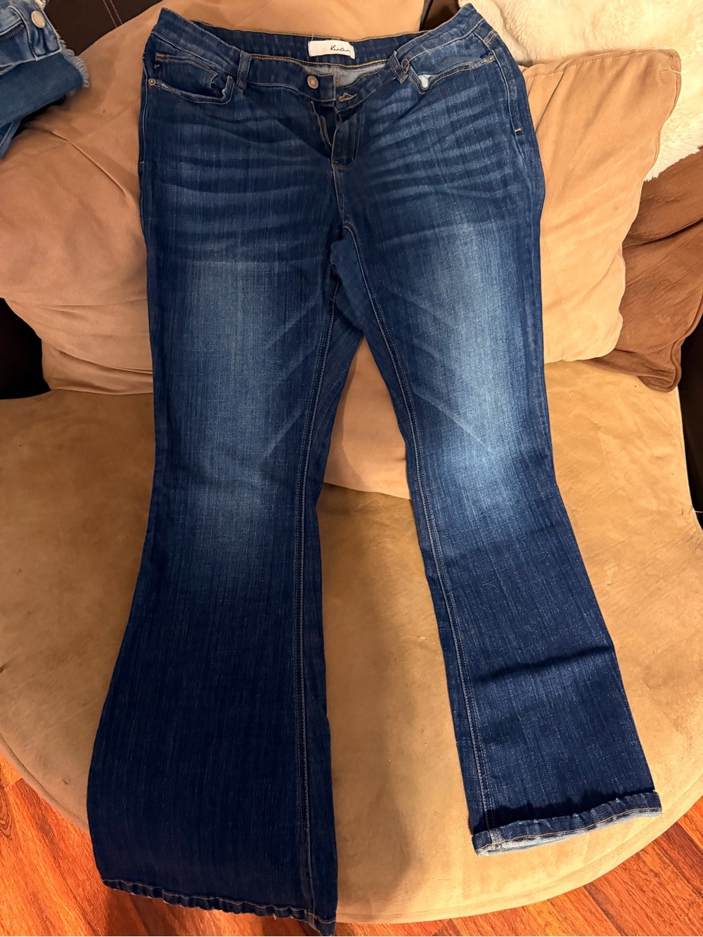 KanCan Dark Indigo Flare Wide-Leg Jeans